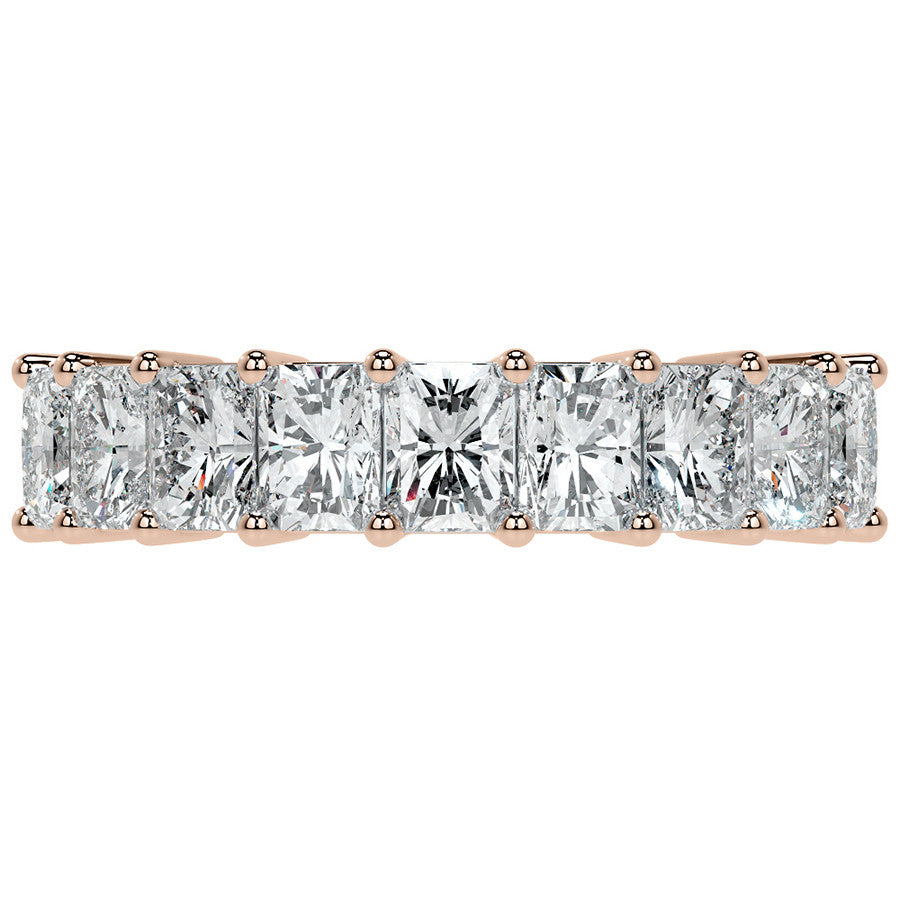 9-Stone 4x3mm Emerald / Radiant Moissanite Anniversary Band