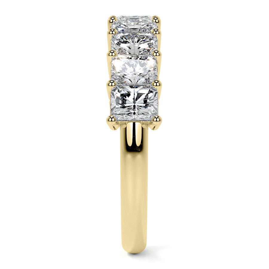 9-Stone 4x3mm Emerald / Radiant Moissanite Anniversary Band