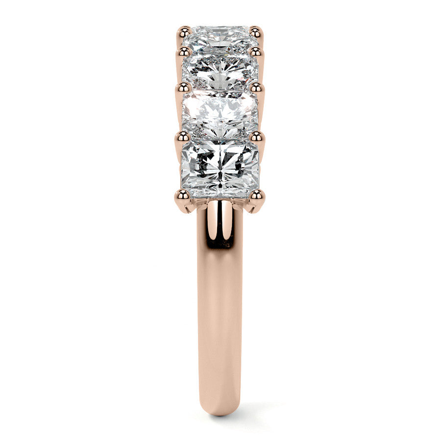 9-Stone 4x3mm Emerald / Radiant Moissanite Anniversary Band