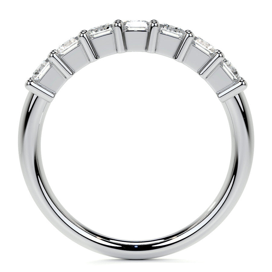 7-Stone 4x3mm Emerald / Radiant Moissanite Anniversary Band
