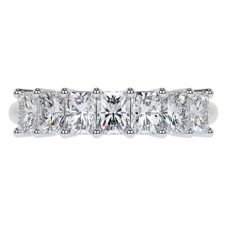 7-Stone 4x3mm Emerald / Radiant Moissanite Anniversary Band