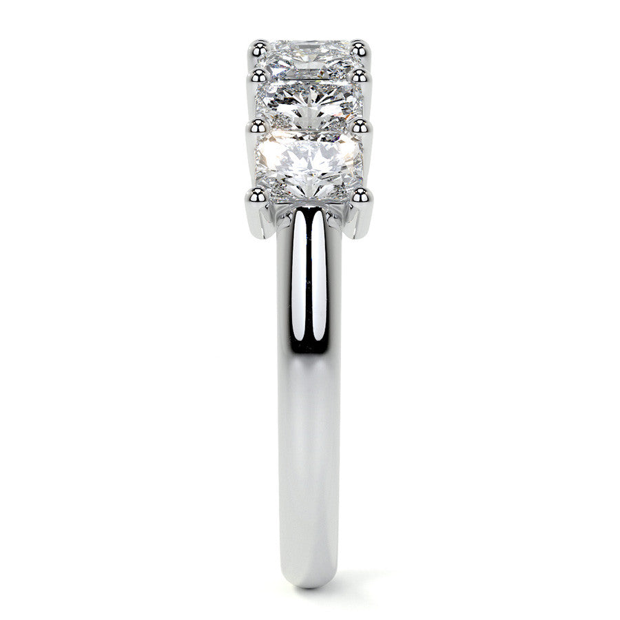 7-Stone 4x3mm Emerald / Radiant Moissanite Anniversary Band