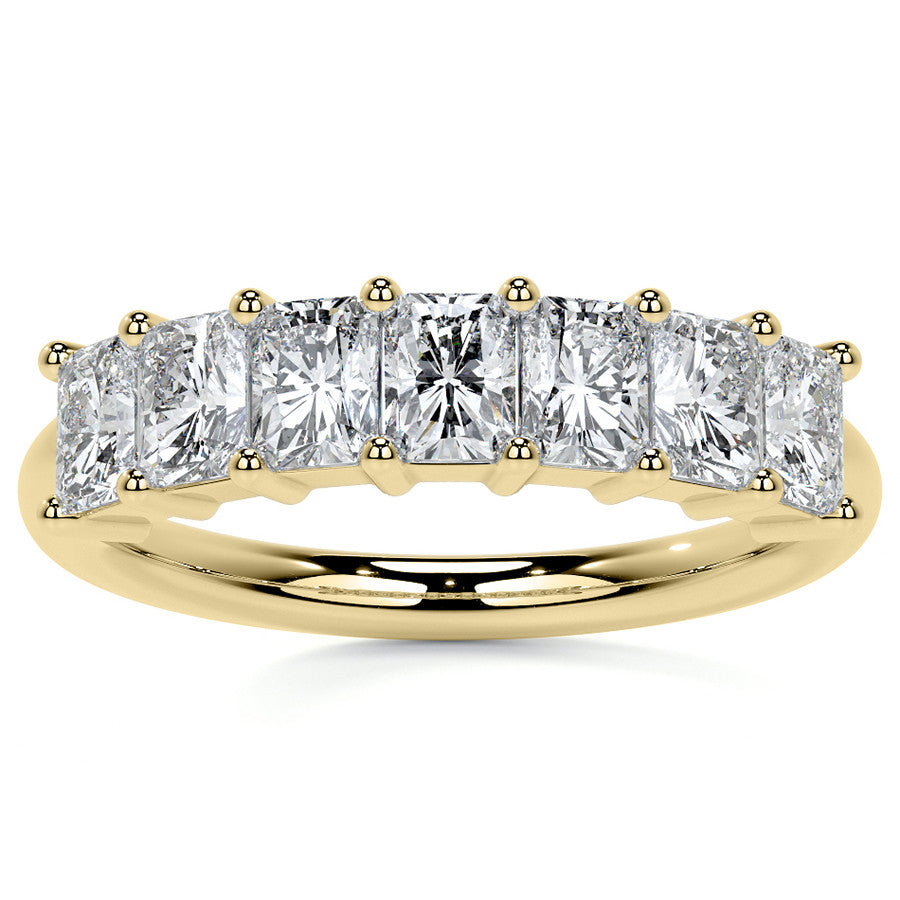 7-Stone 4x3mm Emerald / Radiant Moissanite Anniversary Band