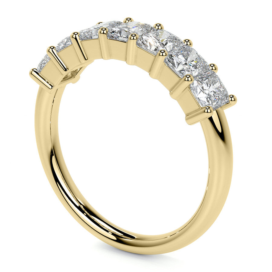 7-Stone 4x3mm Emerald / Radiant Moissanite Anniversary Band