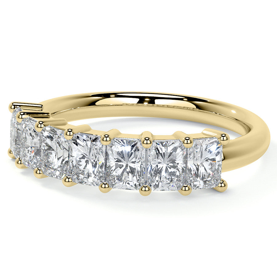 7-Stone 4x3mm Emerald / Radiant Moissanite Anniversary Band