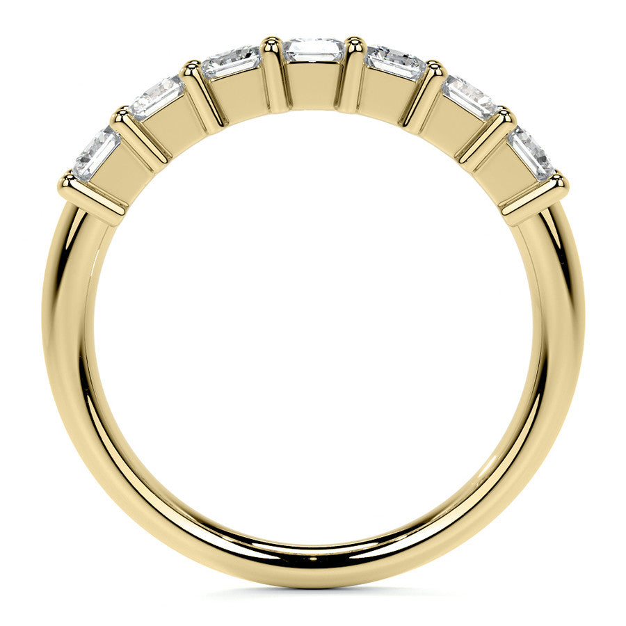 7-Stone 4x3mm Emerald / Radiant Moissanite Anniversary Band
