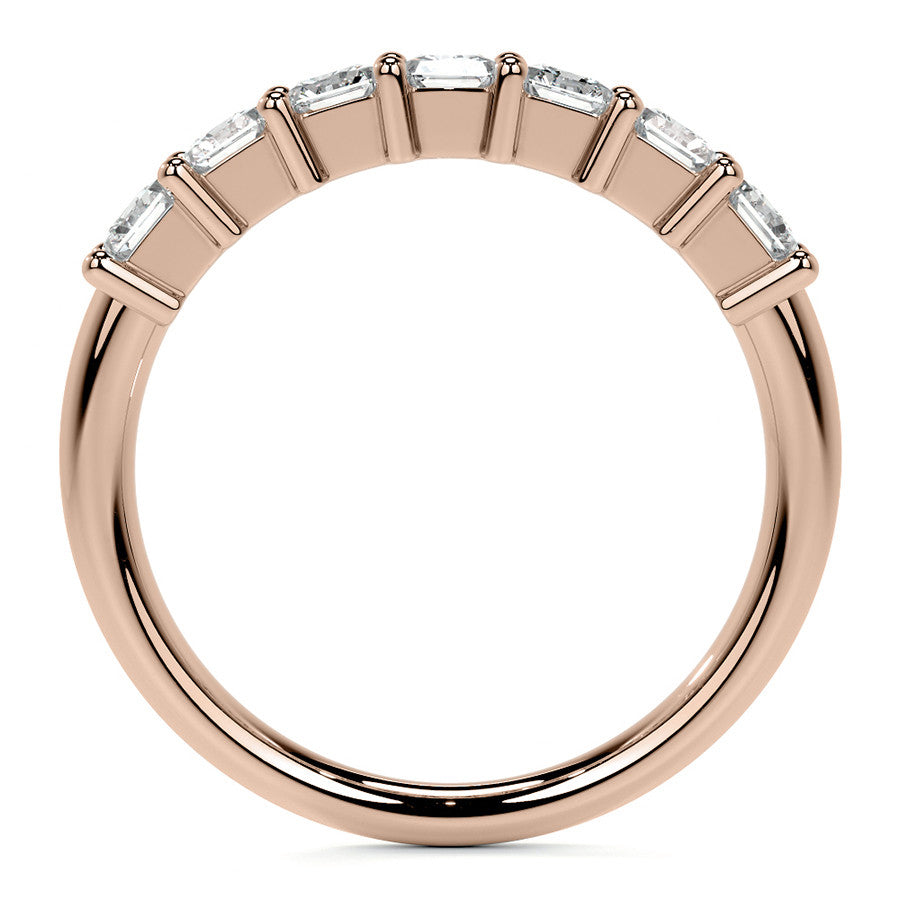 7-Stone 4x3mm Emerald / Radiant Moissanite Anniversary Band