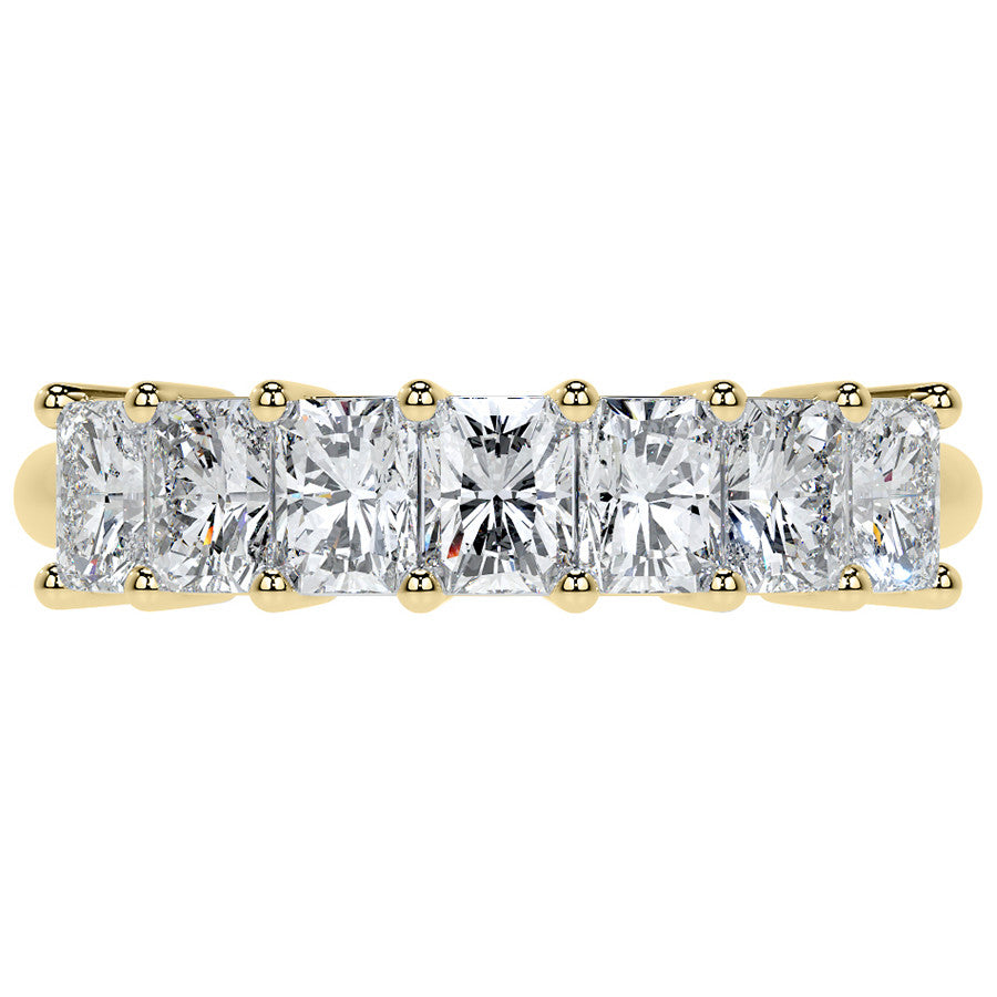 7-Stone 4x3mm Emerald / Radiant Moissanite Anniversary Band