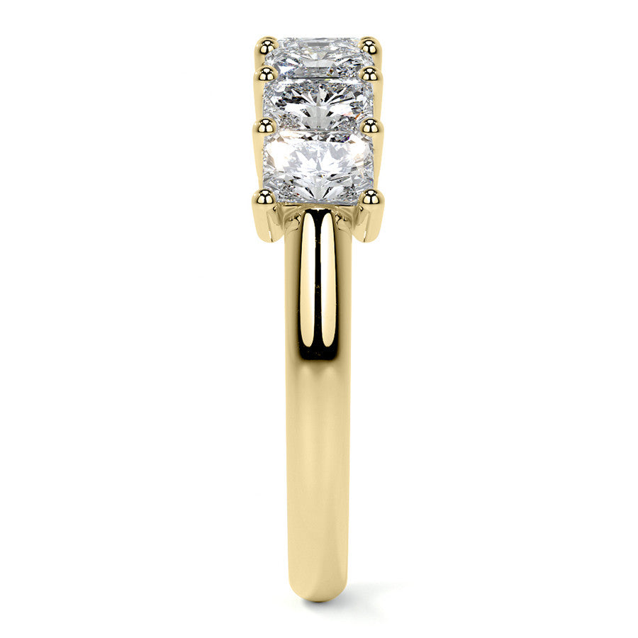 7-Stone 4x3mm Emerald / Radiant Moissanite Anniversary Band