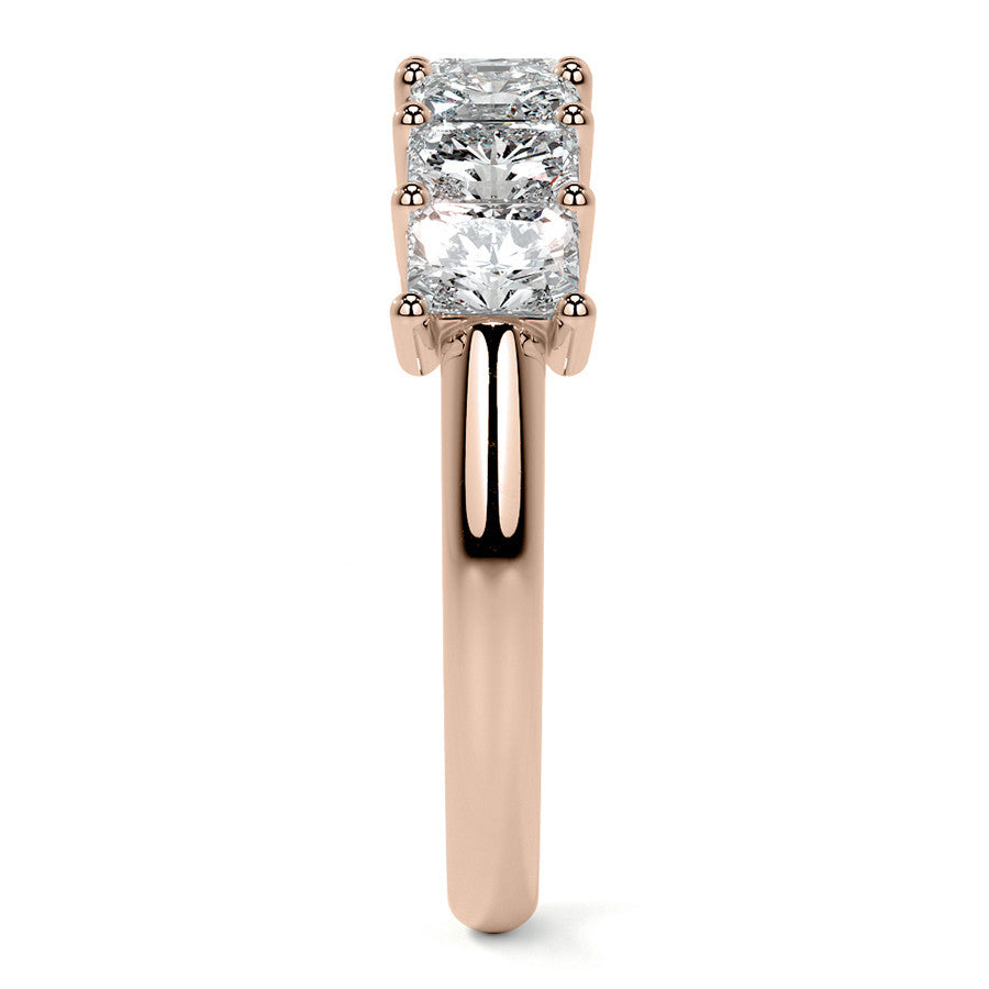 7-Stone 4x3mm Emerald / Radiant Moissanite Anniversary Band