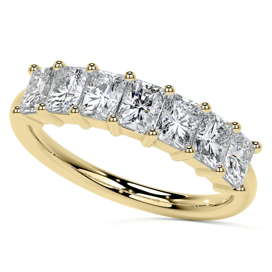 7-Stone 4x3mm Emerald / Radiant Moissanite Anniversary Band