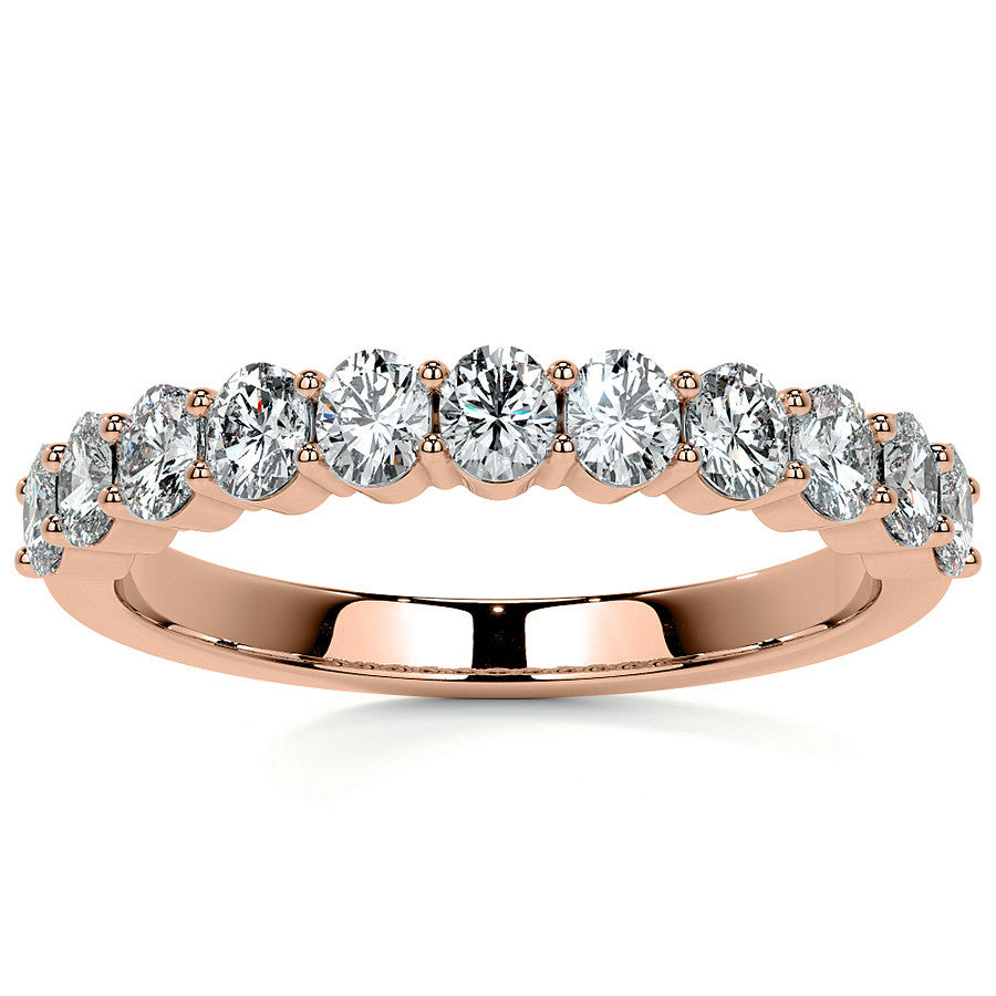 3x2.5mm 11-Stone Oval Shared Prong Moissanite Anniversary Band