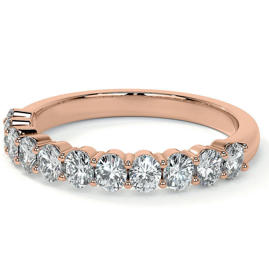 3x2.5mm 11-Stone Oval Shared Prong Moissanite Anniversary Band