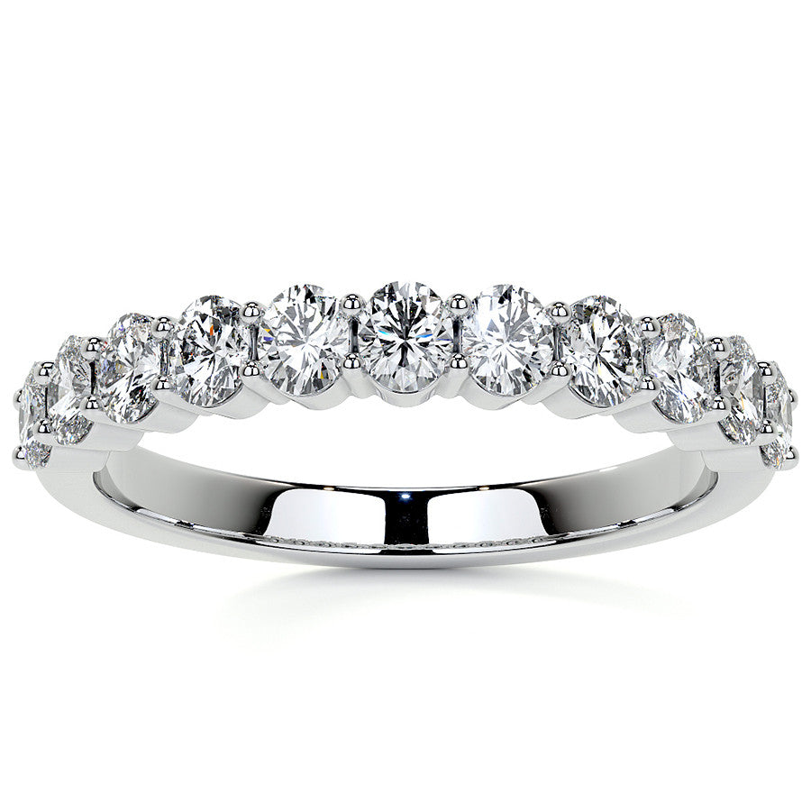 3x2.5mm 11-Stone Oval Shared Prong Moissanite Anniversary Band