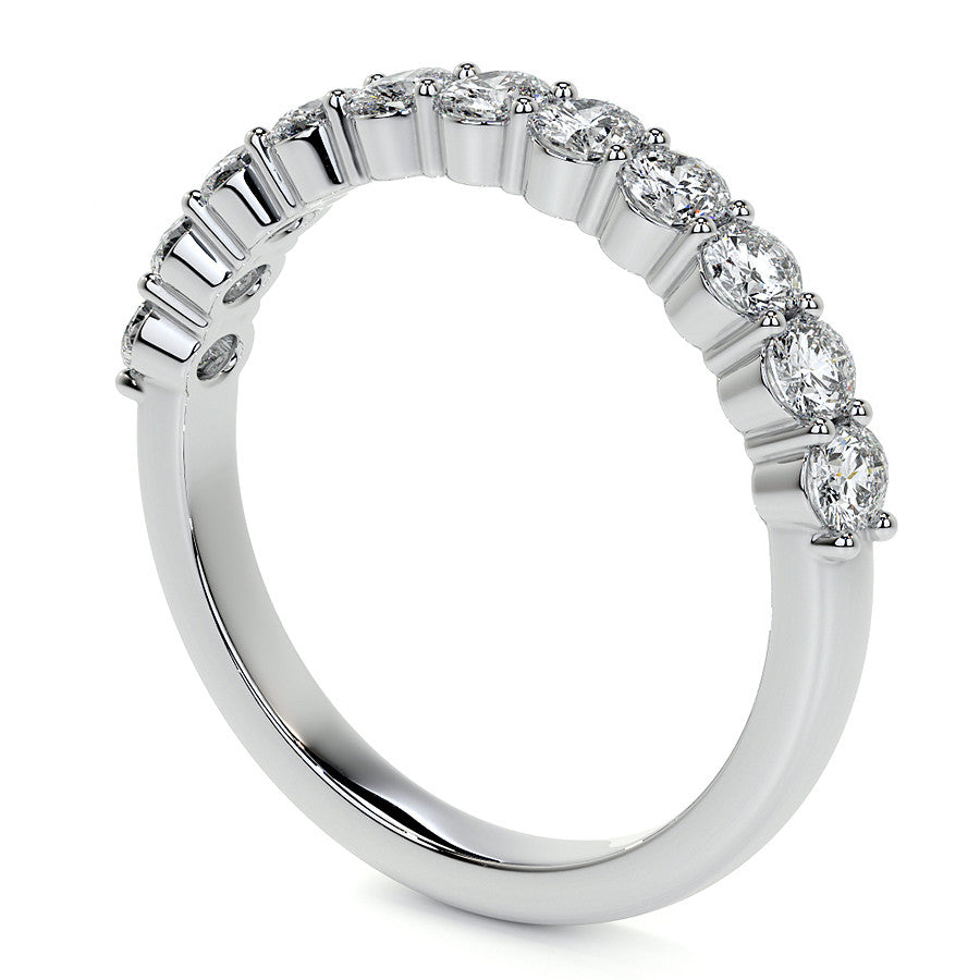 3x2.5mm 11-Stone Oval Shared Prong Moissanite Anniversary Band