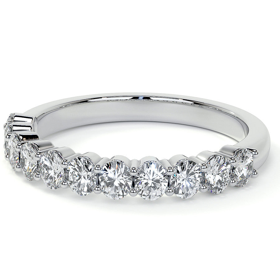 3x2.5mm 11-Stone Oval Shared Prong Moissanite Anniversary Band