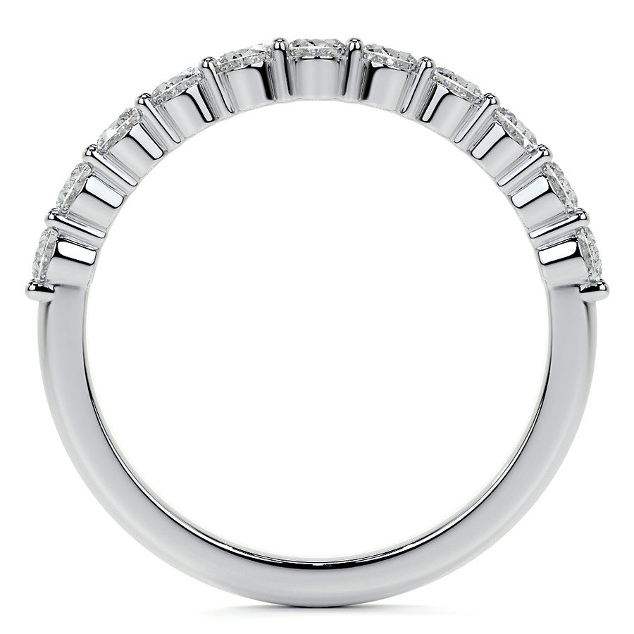 3x2.5mm 11-Stone Oval Shared Prong Moissanite Anniversary Band