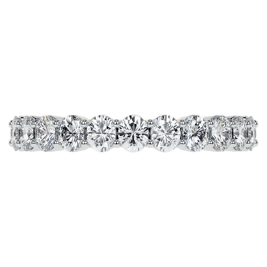 3x2.5mm 11-Stone Oval Shared Prong Moissanite Anniversary Band