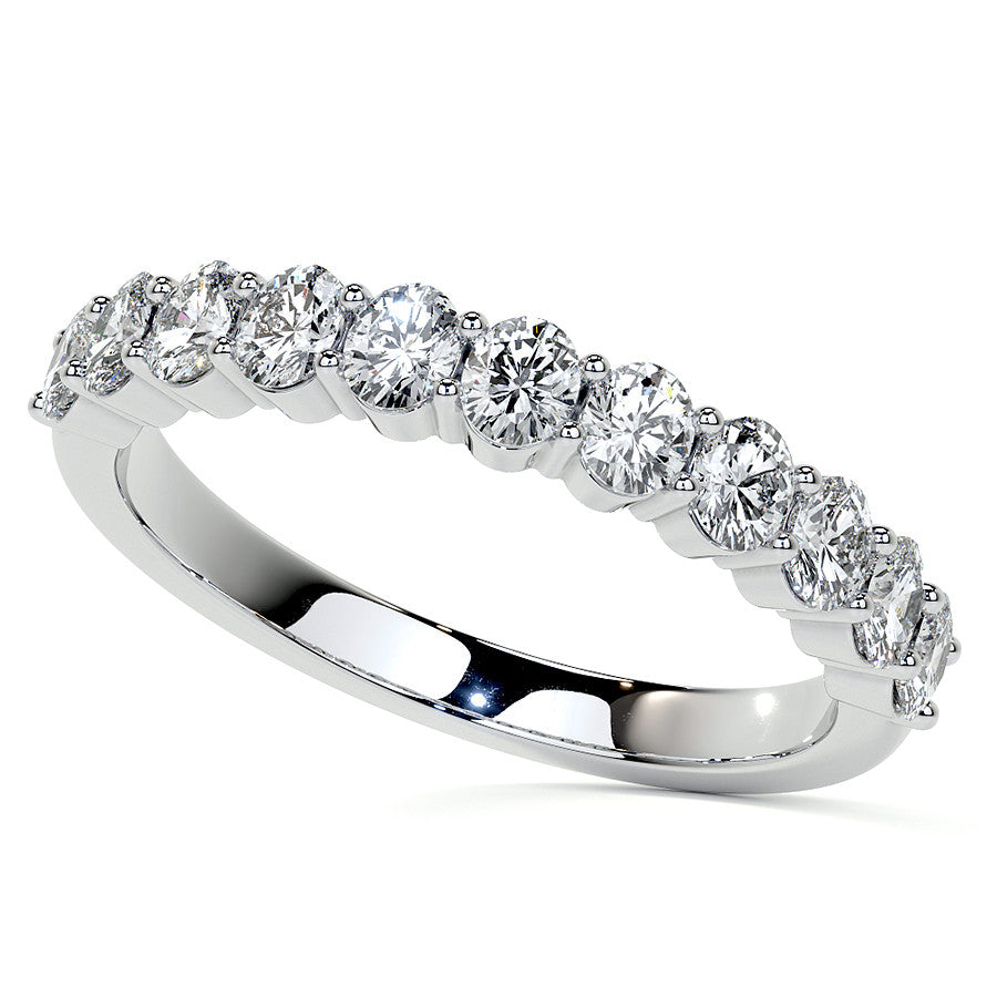 3x2.5mm 11-Stone Oval Shared Prong Moissanite Anniversary Band