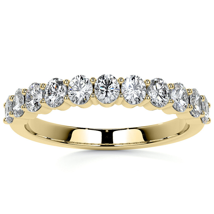 3x2.5mm 11-Stone Oval Shared Prong Moissanite Anniversary Band
