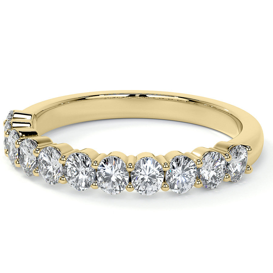 3x2.5mm 11-Stone Oval Shared Prong Moissanite Anniversary Band