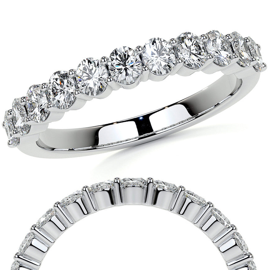 3x2.5mm 11-Stone Oval Shared Prong Moissanite Anniversary Band