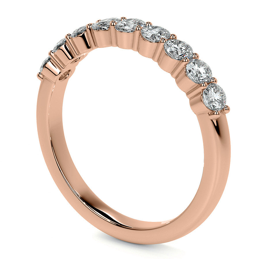 3x2.5mm 9-Stone Oval Shared Prong Moissanite Anniversary Band