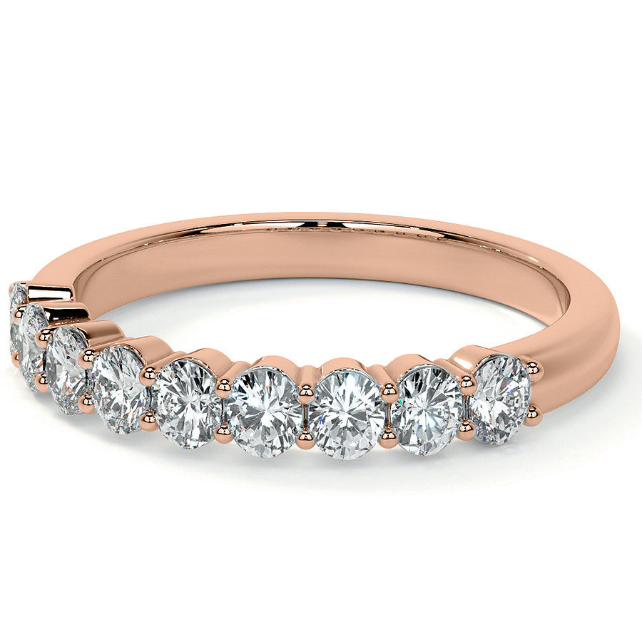 3x2.5mm 9-Stone Oval Shared Prong Moissanite Anniversary Band