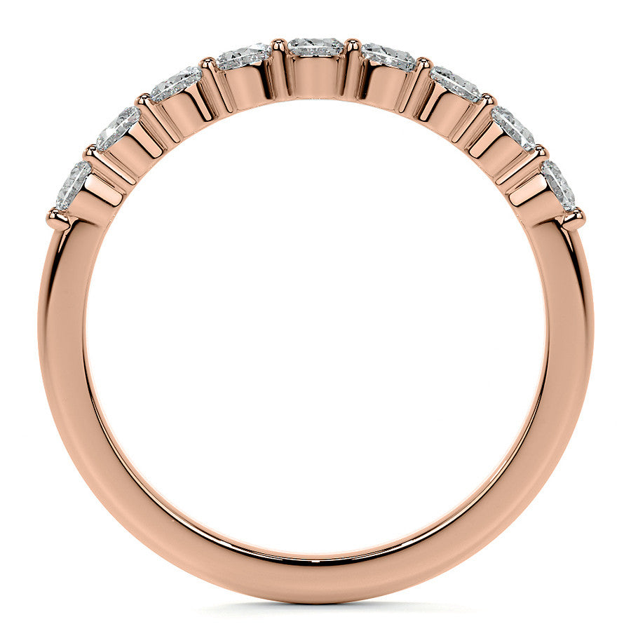 3x2.5mm 9-Stone Oval Shared Prong Moissanite Anniversary Band