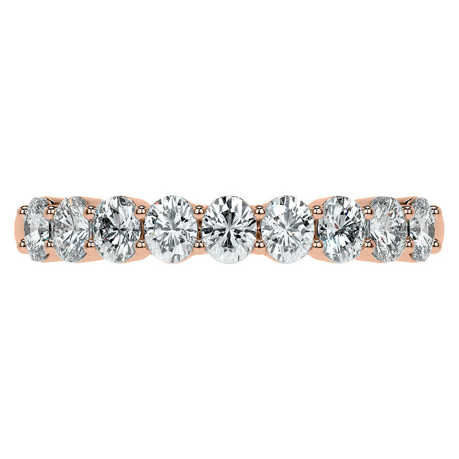 3x2.5mm 9-Stone Oval Shared Prong Moissanite Anniversary Band