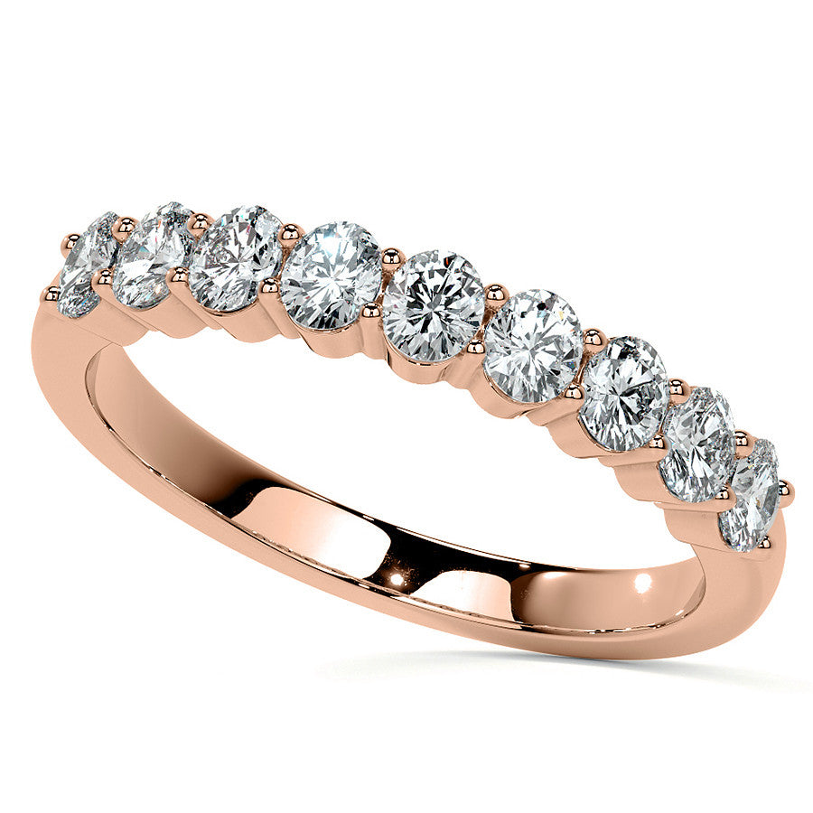 3x2.5mm 9-Stone Oval Shared Prong Moissanite Anniversary Band