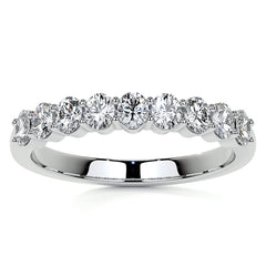 3x2.5mm 9-Stone Oval Shared Prong Moissanite Anniversary Band