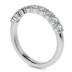 3x2.5mm 9-Stone Oval Shared Prong Moissanite Anniversary Band