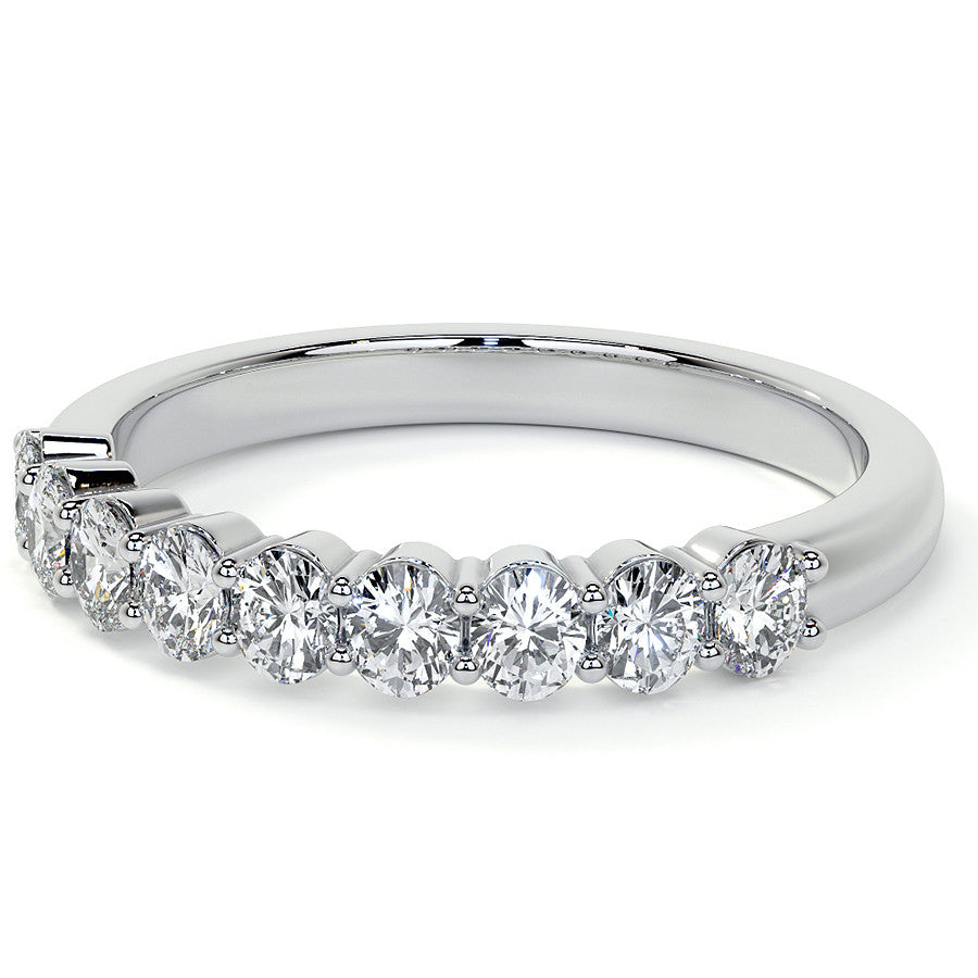 3x2.5mm 9-Stone Oval Shared Prong Moissanite Anniversary Band