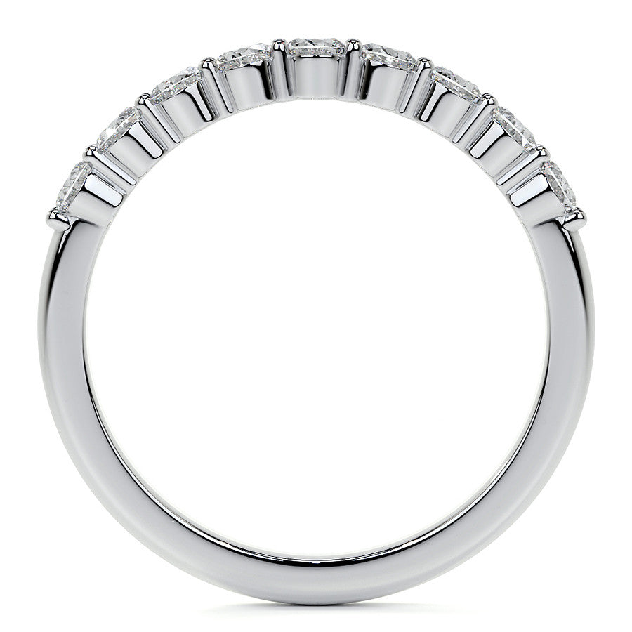 3x2.5mm 9-Stone Oval Shared Prong Moissanite Anniversary Band