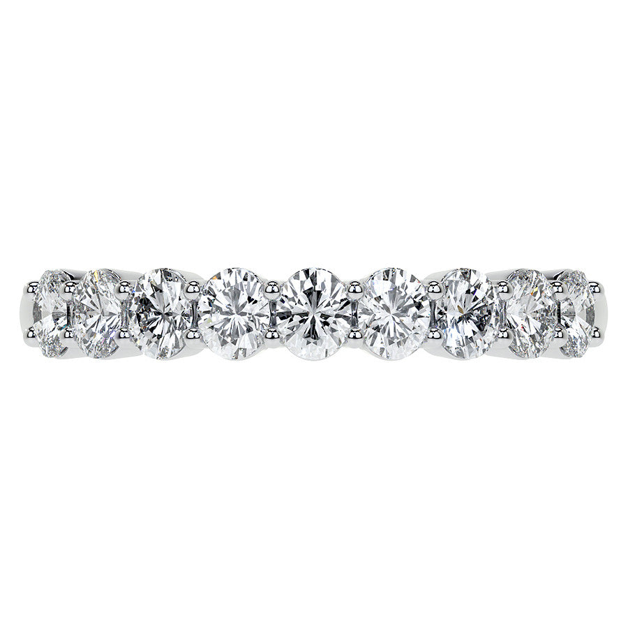 3x2.5mm 9-Stone Oval Shared Prong Moissanite Anniversary Band