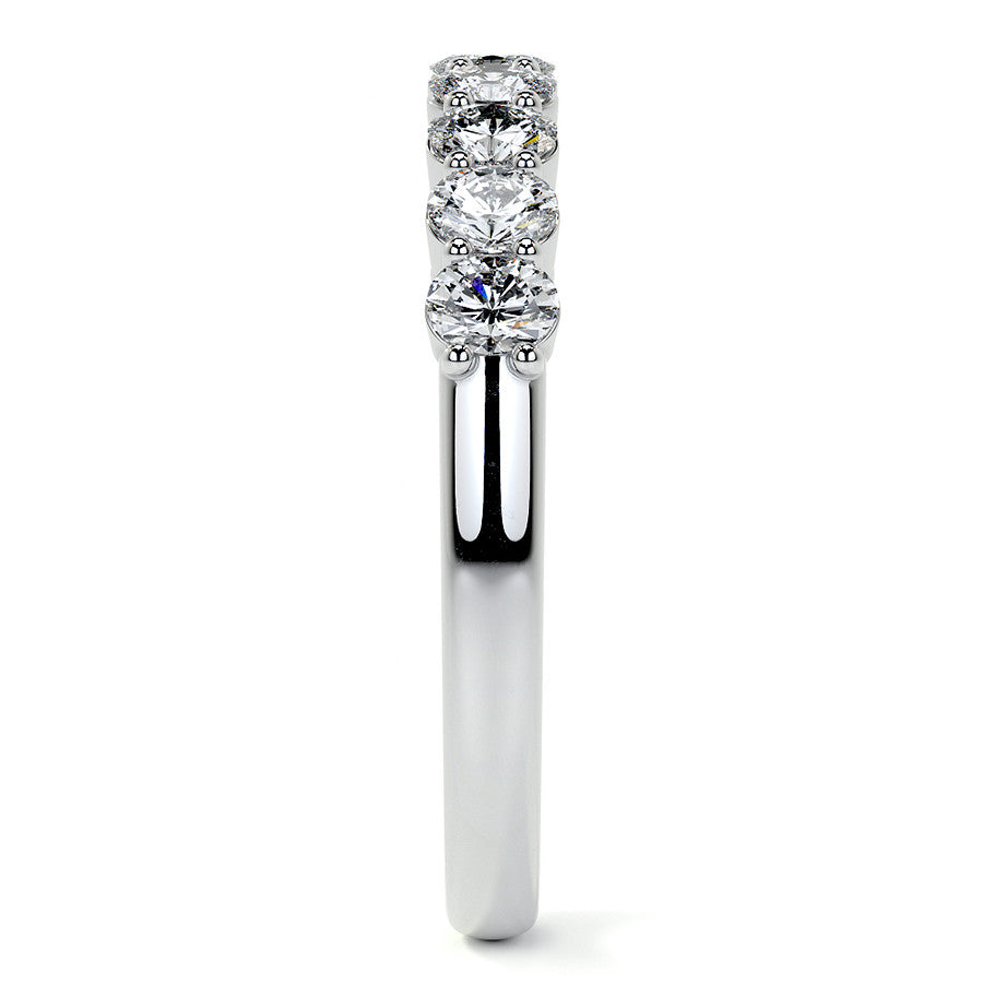 3x2.5mm 9-Stone Oval Shared Prong Moissanite Anniversary Band