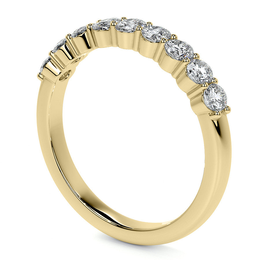 3x2.5mm 9-Stone Oval Shared Prong Moissanite Anniversary Band
