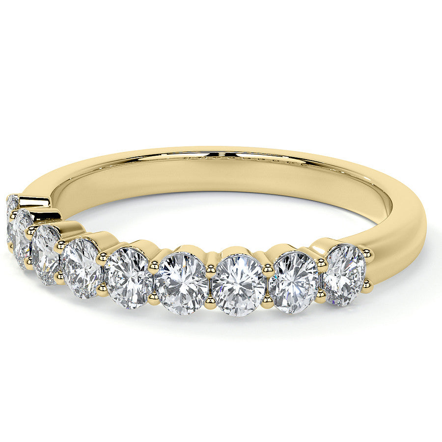 3x2.5mm 9-Stone Oval Shared Prong Moissanite Anniversary Band