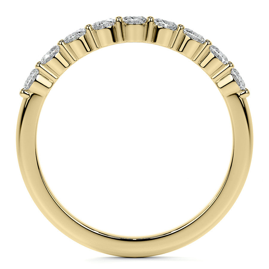 3x2.5mm 9-Stone Oval Shared Prong Moissanite Anniversary Band