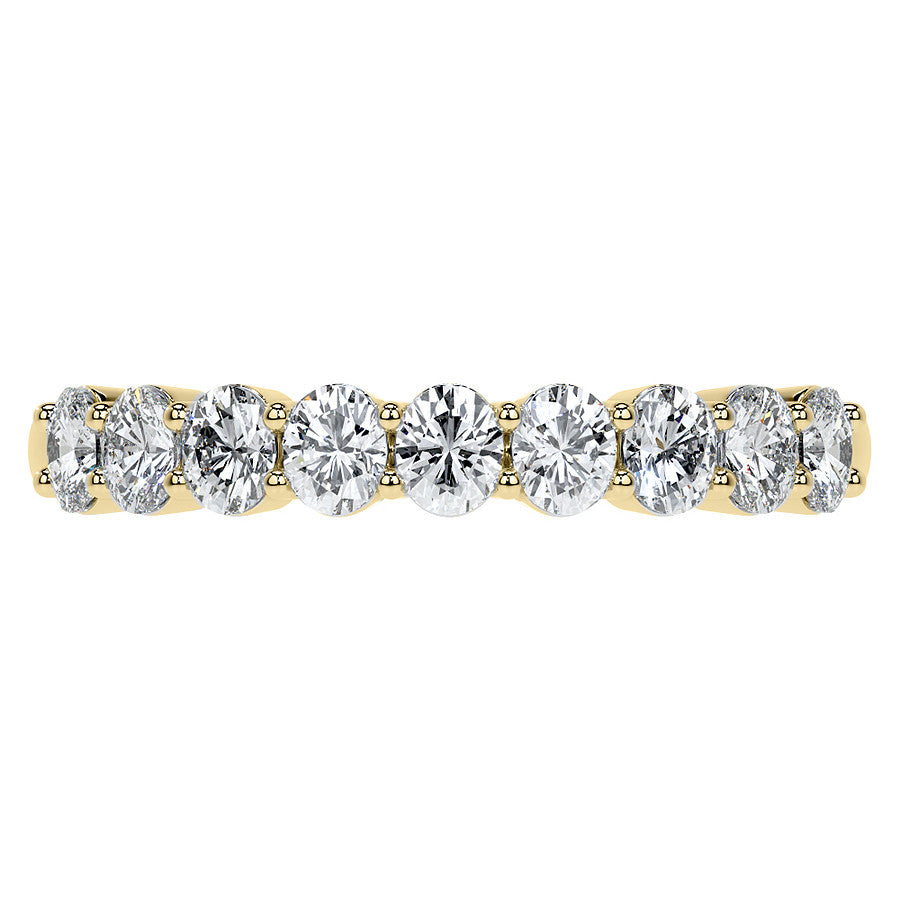 3x2.5mm 9-Stone Oval Shared Prong Moissanite Anniversary Band