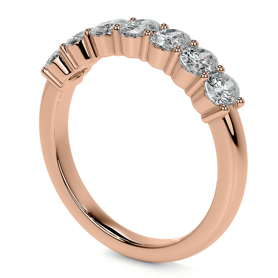 4x3mm 7-Stone Oval Shared Prong Moissanite Anniversary Band