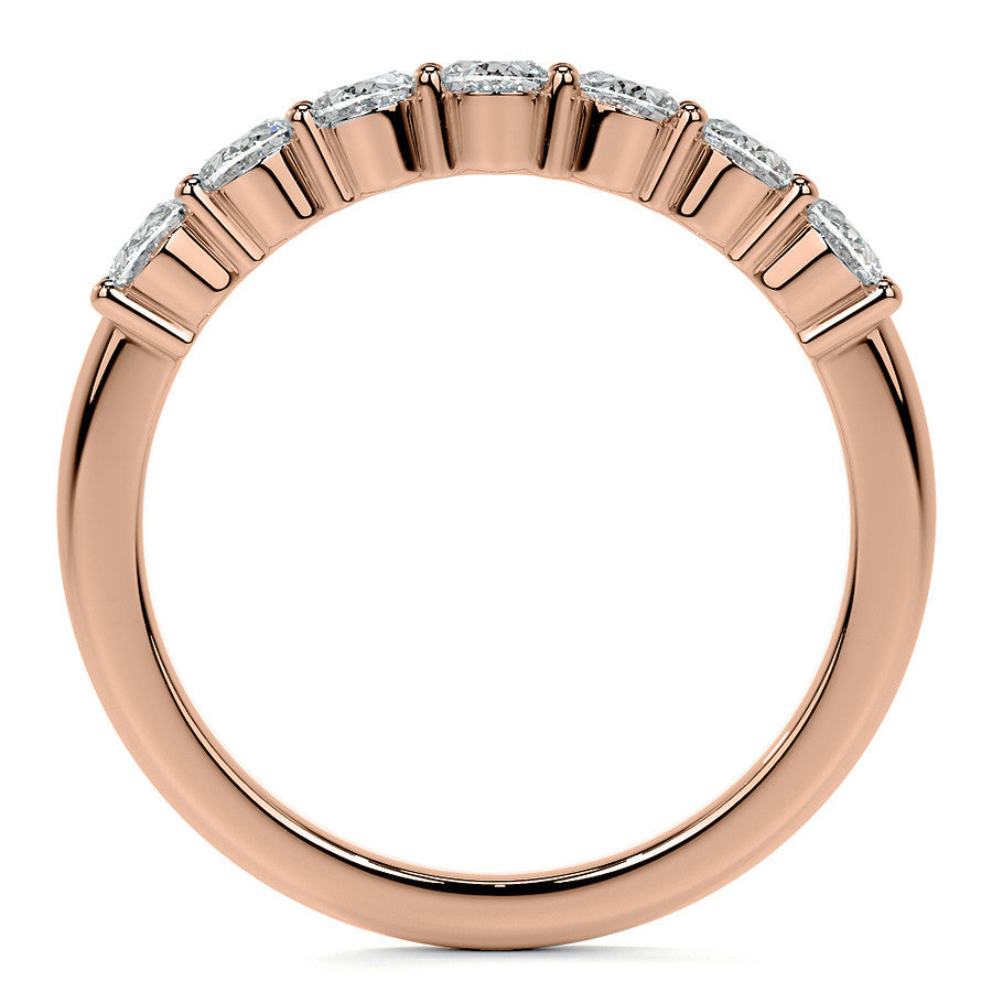 4x3mm 7-Stone Oval Shared Prong Moissanite Anniversary Band