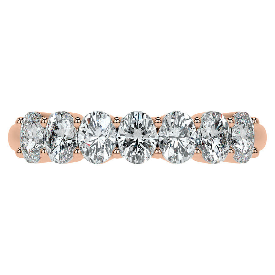 4x3mm 7-Stone Oval Shared Prong Moissanite Anniversary Band