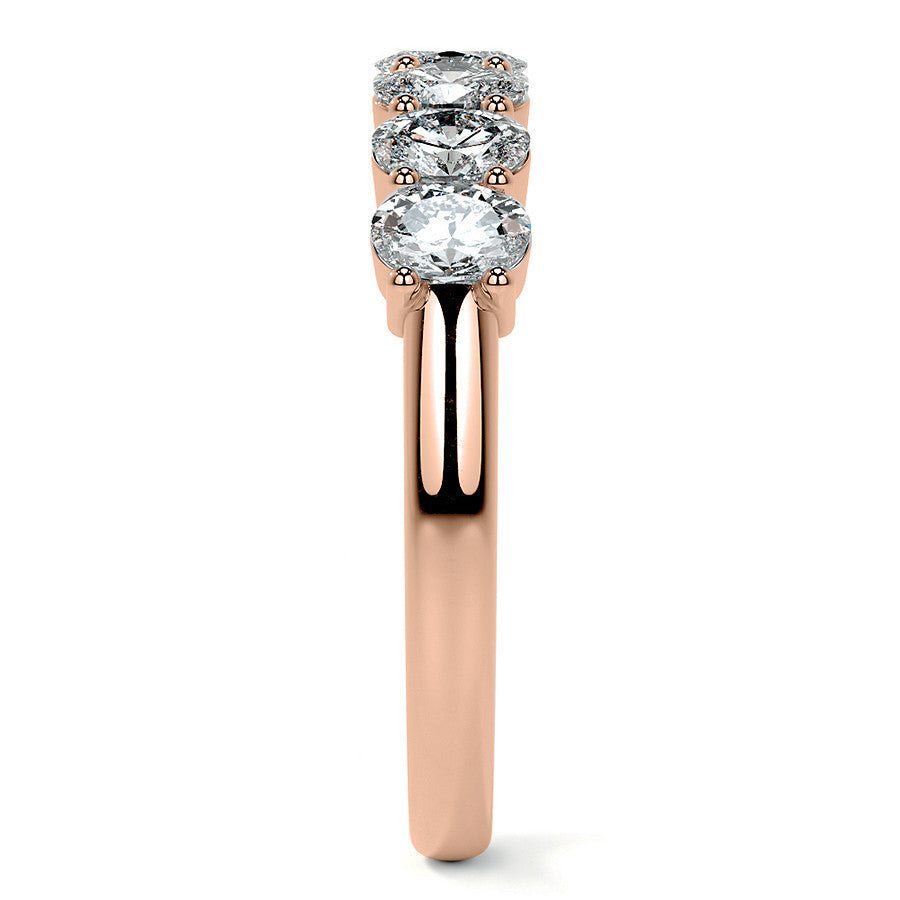 4x3mm 7-Stone Oval Shared Prong Moissanite Anniversary Band