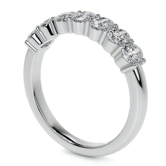 4x3mm 7-Stone Oval Shared Prong Moissanite Anniversary Band