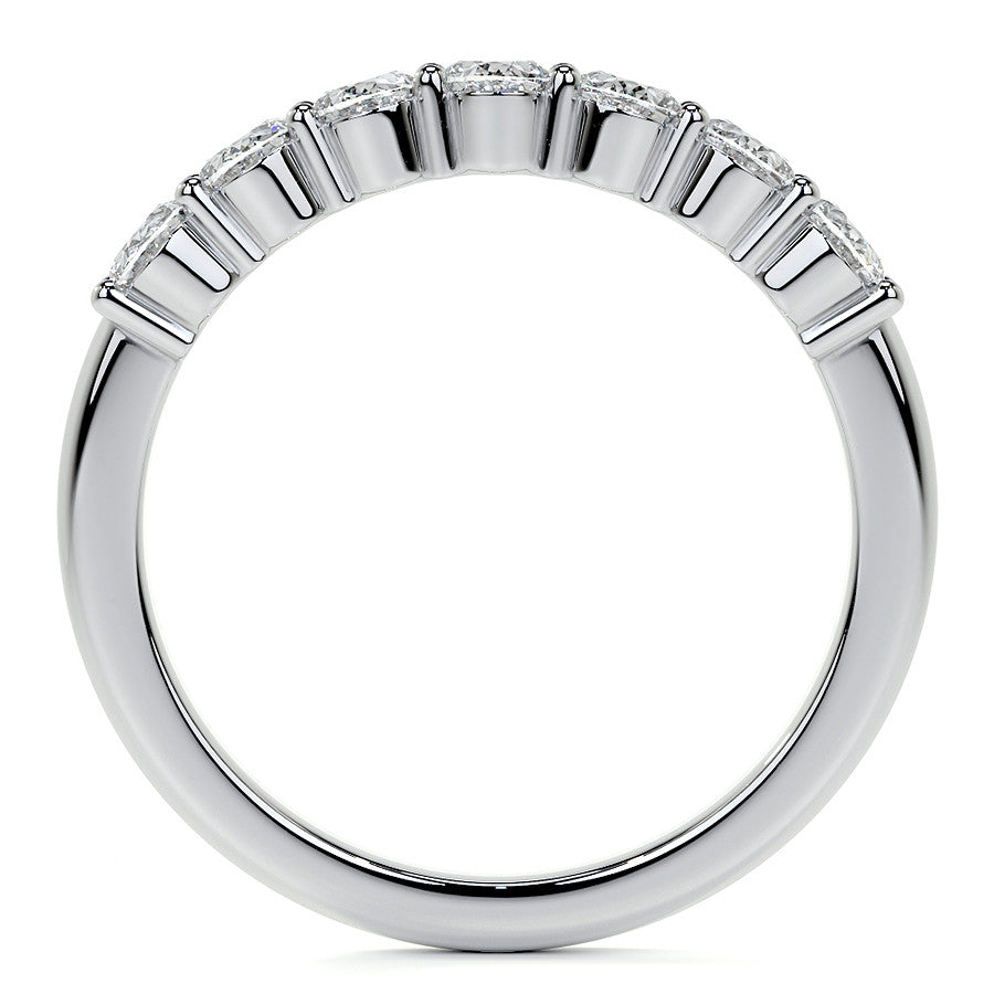 4x3mm 7-Stone Oval Shared Prong Moissanite Anniversary Band