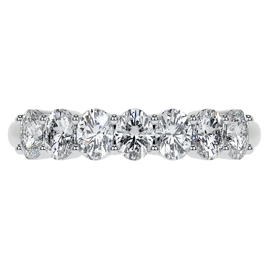 4x3mm 7-Stone Oval Shared Prong Moissanite Anniversary Band