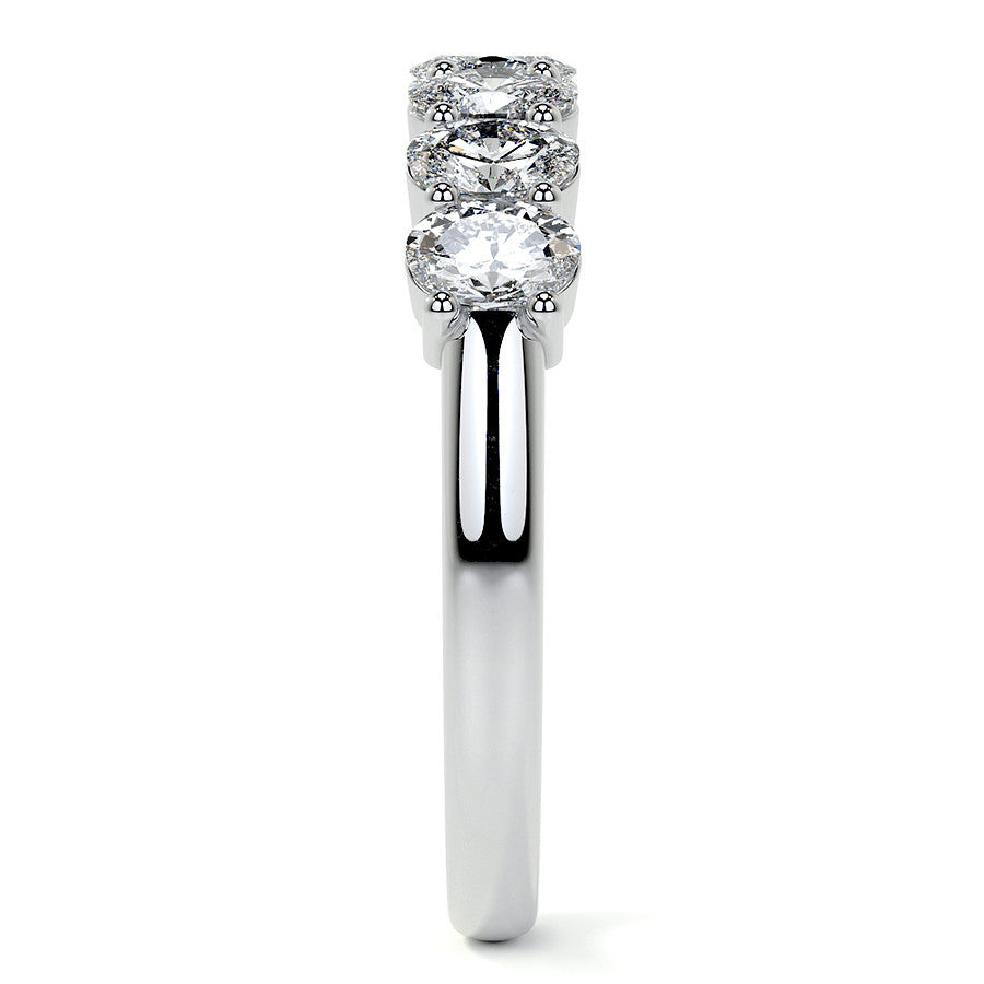 4x3mm 7-Stone Oval Shared Prong Moissanite Anniversary Band