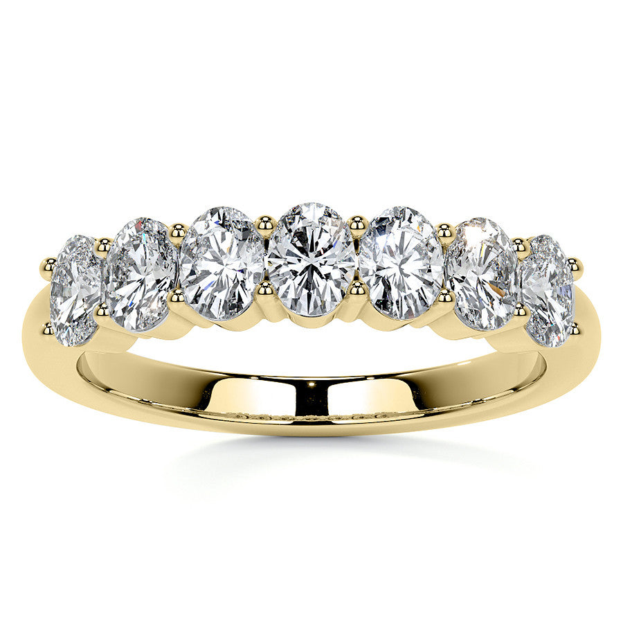 4x3mm 7-Stone Oval Shared Prong Moissanite Anniversary Band
